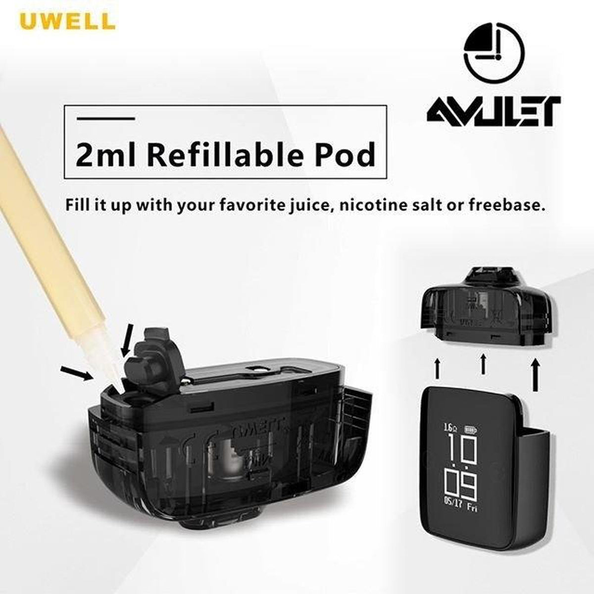 Uwell Amulet Pod 1.6 Ohm Cartridge Vapers Maputo Uwell Amulet Pod 1.6 Ohm Cartridge Vapers Maputo